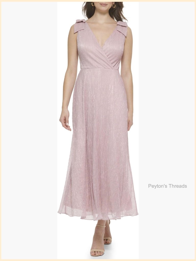 Kensie Women's Bow Straps A-Line Midi Dress